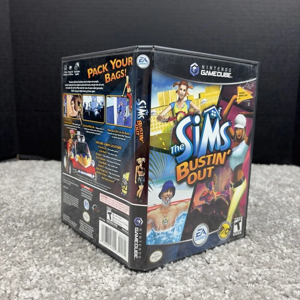 Sims Bustin' Out (Nintendo GameCube, 2003) Complete With Manual